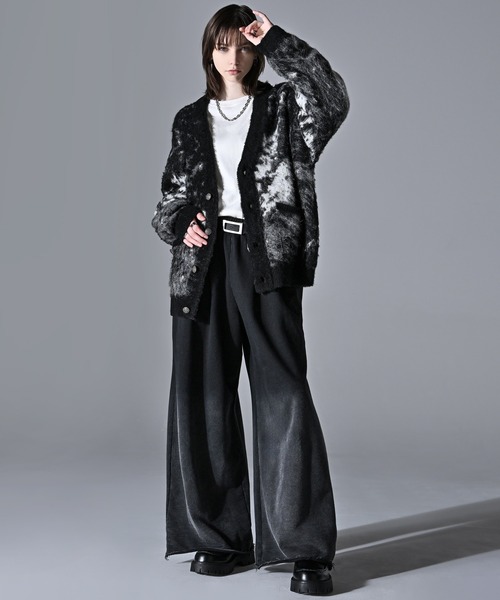 extra quality heavy weight jacquard knit cardigan / エクストラ