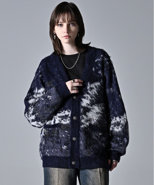 セール】extra quality heavy weight jacquard knit cardigan