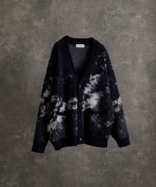 extra quality heavy weight jacquard knit cardigan / エクストラ