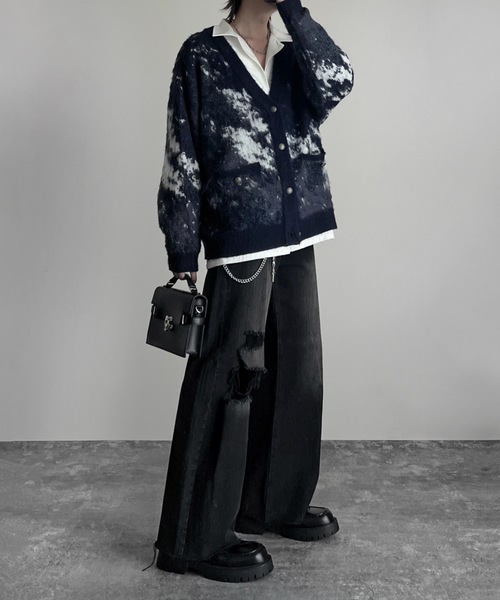 セール】extra quality heavy weight jacquard knit cardigan