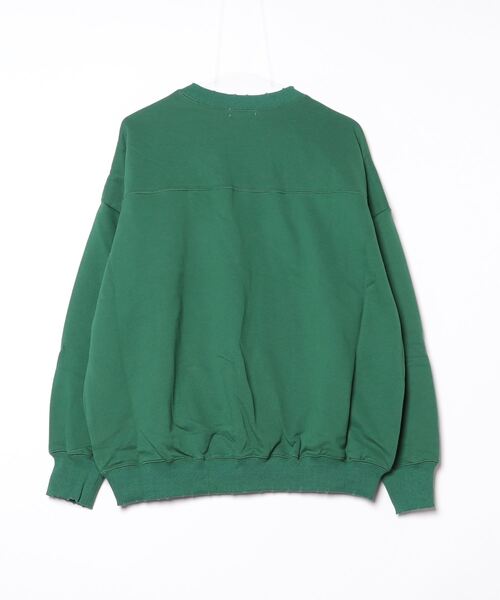 byYOUANCE（バイユアンス）の「ダメージグラフィックスウェット（スウェット・レディース・グリーン/アイボリー・FREE）」の3枚目の写真