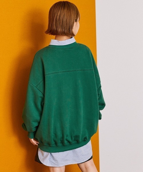 byYOUANCE（バイユアンス）の「ダメージグラフィックスウェット（スウェット・レディース・グリーン/アイボリー・FREE）」の7枚目の写真