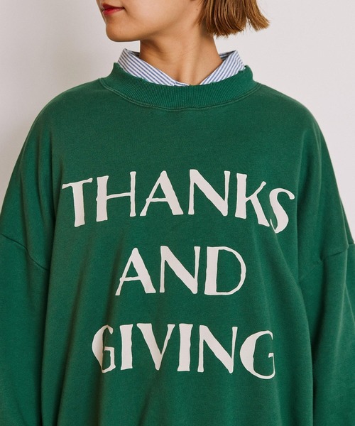 byYOUANCE（バイユアンス）の「ダメージグラフィックスウェット（スウェット・レディース・グリーン/アイボリー・FREE）」の8枚目の写真