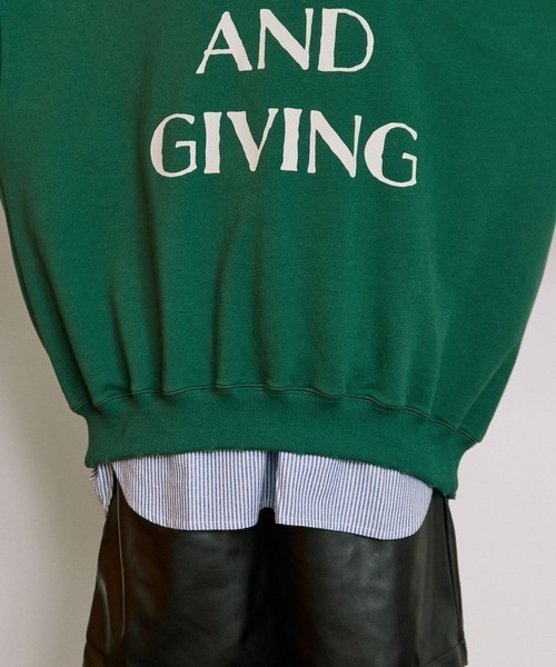 byYOUANCE（バイユアンス）の「ダメージグラフィックスウェット（スウェット・レディース・グリーン/アイボリー・FREE）」の10枚目の写真