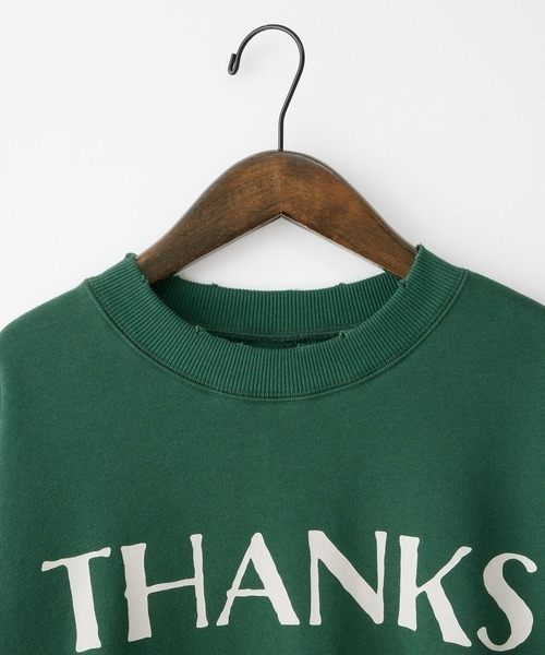 byYOUANCE（バイユアンス）の「ダメージグラフィックスウェット（スウェット・レディース・グリーン/アイボリー・FREE）」の15枚目の写真