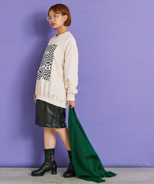 byYOUANCE（バイユアンス）の「ダメージグラフィックスウェット（スウェット・レディース・グリーン/アイボリー・FREE）」の22枚目の写真