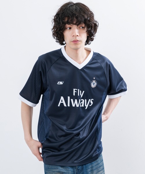 re_k by JUNRED（レクバイジュンレッド）の「re_k by JUNRED / ハーフスリーブフットボールゲームシャツ（Tシャツ/カットソー・メンズ・ブラック/ネイビー/ホワイト/レッド・L/M/S）」の4枚目の写真