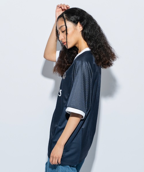 re_k by JUNRED（レクバイジュンレッド）の「re_k by JUNRED / ハーフスリーブフットボールゲームシャツ（Tシャツ/カットソー・メンズ・ブラック/ネイビー/ホワイト/レッド・L/M/S）」の14枚目の写真