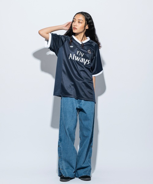 re_k by JUNRED（レクバイジュンレッド）の「re_k by JUNRED / ハーフスリーブフットボールゲームシャツ（Tシャツ/カットソー・メンズ・ブラック/ネイビー/ホワイト/レッド・L/M/S）」の15枚目の写真