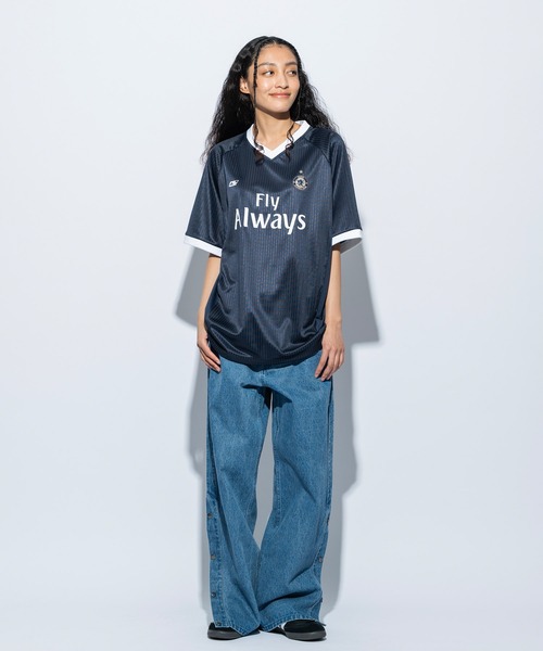 re_k by JUNRED（レクバイジュンレッド）の「re_k by JUNRED / ハーフスリーブフットボールゲームシャツ（Tシャツ/カットソー・メンズ・ブラック/ネイビー/ホワイト/レッド・L/M/S）」の16枚目の写真