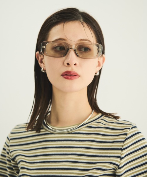 MERLOT（メルロー）の「スクエアフレームフラットレンズサングラス（サングラス・レディース・グレー/ホワイト/ブラック・FREE）」の10枚目の写真