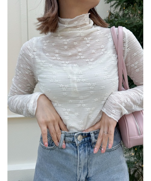 JUMELLE（ジュメロ）の「sheer highneck top（Tシャツ/カットソー