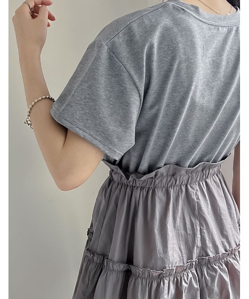 Re:EDIT（リエディ）の「タフタチュニックティアードTシャツ（Tシャツ/カットソー・レディース・グレー/ブラック・FREE）」の14枚目の写真