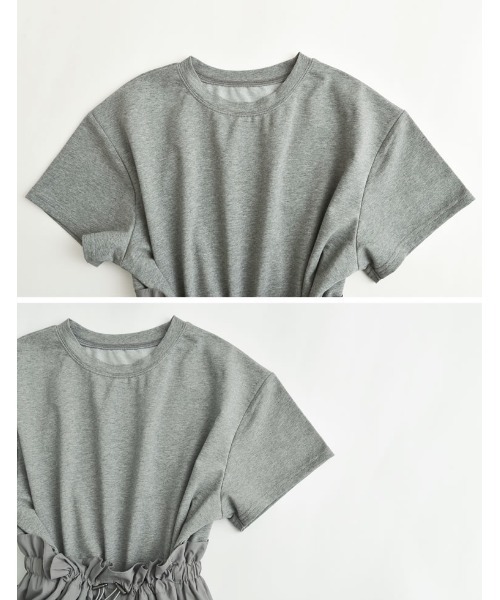 Re:EDIT（リエディ）の「タフタチュニックティアードTシャツ（Tシャツ/カットソー・レディース・グレー/ブラック・FREE）」の18枚目の写真
