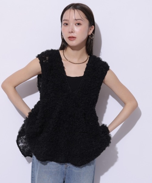Mystrada - 新品未使用✨マイストラーダ:ﾁｭｰﾙ花びらブラウスの