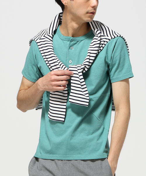 Goodwear(Since1983)（グッドウェア）の「GOODWEAR / グッドウエア: Henley Neck Tee Slim WHT Tシャツ #（Tシャツ/カットソー・メンズ・ホワイト/グリーン/ピンク/バーガンディー/ブルー系その他/ネイビー/サックスブルー/ブラック/ライトブルー/アイボリー/オリーブ/オレンジ・SMALL/LARGE/MEDIUM/X-LARGE）」の9枚目の写真