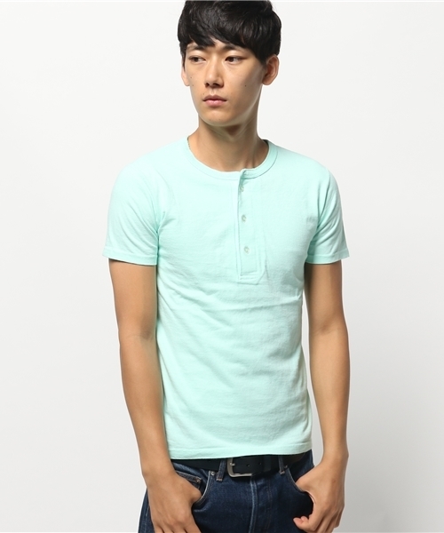Goodwear(Since1983)（グッドウェア）の「GOODWEAR / グッドウエア: Henley Neck Tee Slim WHT Tシャツ #（Tシャツ/カットソー・メンズ・ホワイト/グリーン/ピンク/バーガンディー/ブルー系その他/ネイビー/サックスブルー/ブラック/ライトブルー/アイボリー/オリーブ/オレンジ・SMALL/LARGE/MEDIUM/X-LARGE）」の21枚目の写真