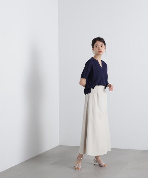 N.（N. Natural Beauty Basic）（エヌエヌナチュラルビューティーベーシック）の「◆麻混ロングスカート（スカート・レディース・グレー/レッド/ベージュ・MEDIUM）」の22枚目の写真