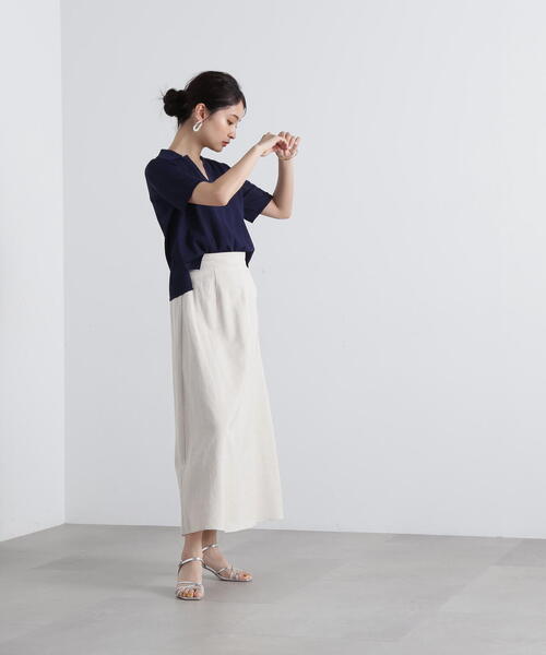 N.（N. Natural Beauty Basic）（エヌエヌナチュラルビューティーベーシック）の「◆麻混ロングスカート（スカート・レディース・グレー/レッド/ベージュ・MEDIUM）」の15枚目の写真