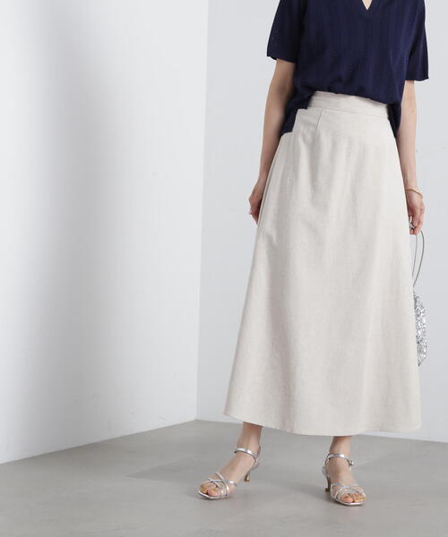 N.（N. Natural Beauty Basic）（エヌエヌナチュラルビューティーベーシック）の「◆麻混ロングスカート（スカート・レディース・グレー/レッド/ベージュ・MEDIUM）」の16枚目の写真