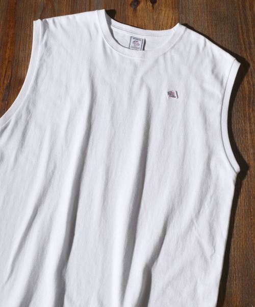 JEMORGAN（ジェーイーモーガン）の「JEMORGAN/ジェーイーモーガン ミニワッペン ビッグシルエット ノースリーブ タンクトップ レディース メンズ（タンクトップ・メンズ・ライトグレー/ベージュ/ブラック/カーキ/オフホワイト/ネイビー/ピンク・L/XL/M）」の2枚目の写真