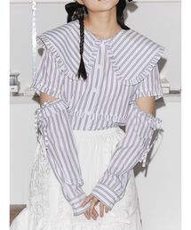 merry jenny | 3wayビッグカラーストライプシャツ(シャツ/ブラウス)