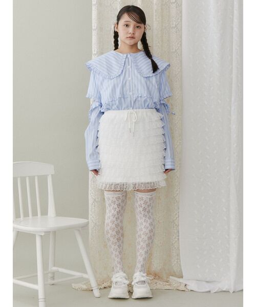 merry jenny（メリージェニー）の「3wayビッグカラーストライプシャツ