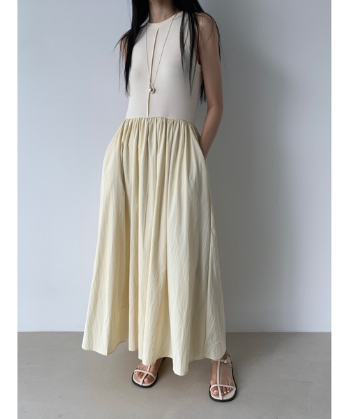 Didot.showroom（ディドット ショールーム）の「フロントラインドッキングフレアワンピース（ワンピース・レディース・クリーム/カーキ/ブラック・FREE）」の12枚目の写真