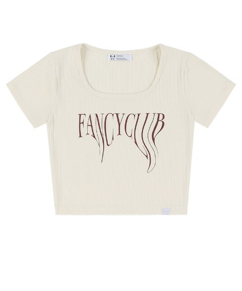 FANCY CLUB（ファンシークラブ）の「A'GEM/9 × .kom 『 FANCY CLUB/ファンシークラブ』 TYPO BASIC U-NECK TEE/ベーシック Uネック 半袖カットソー（Tシャツ/カットソー・レディース・グレー/アイボリー/ブラック・FREE）」の18枚目の写真