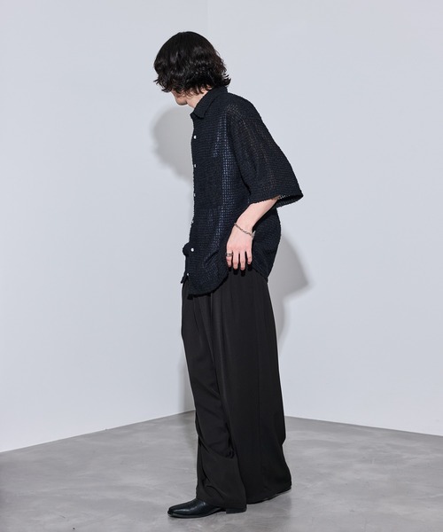 JUNRED（ジュンレッド）の「オーバーサイズシアーシャツ（シャツ/ブラウス・メンズ・ネイビー/ブラック・L/M/S）」の7枚目の写真