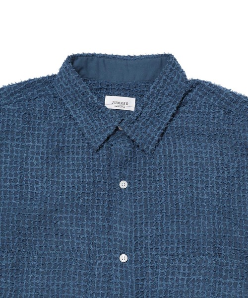 JUNRED（ジュンレッド）の「オーバーサイズシアーシャツ（シャツ/ブラウス・メンズ・ネイビー/ブラック・L/M/S）」の17枚目の写真
