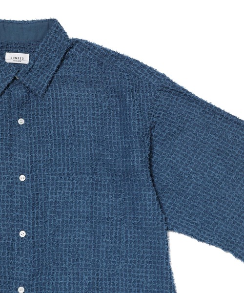 JUNRED（ジュンレッド）の「オーバーサイズシアーシャツ（シャツ/ブラウス・メンズ・ネイビー/ブラック・L/M/S）」の18枚目の写真