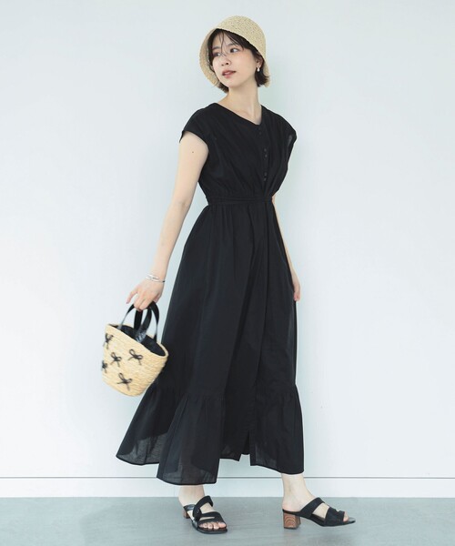 Ray BEAMS レイビームス ☆ ティアードスリーブタックワンピース Ray BEAMS レイビームス ☆ ティアードスリーブタックワンピース