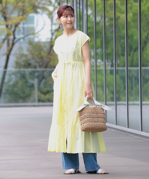 Ray BEAMS レイビームス ☆ ティアードスリーブタックワンピース Ray BEAMS（レイ ビームス）【7/17再値下げ】プリーツ