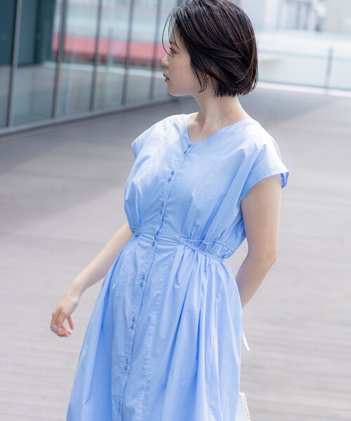 Ray BEAMS(レイビームス)の「Ray BEAMS / ティアード Vネック フレンチスリーブ ワンピース(ワンピース・レディース・ブラック/イエロー系その他2/ブルー系その他2・0/1)」の18枚目の写真