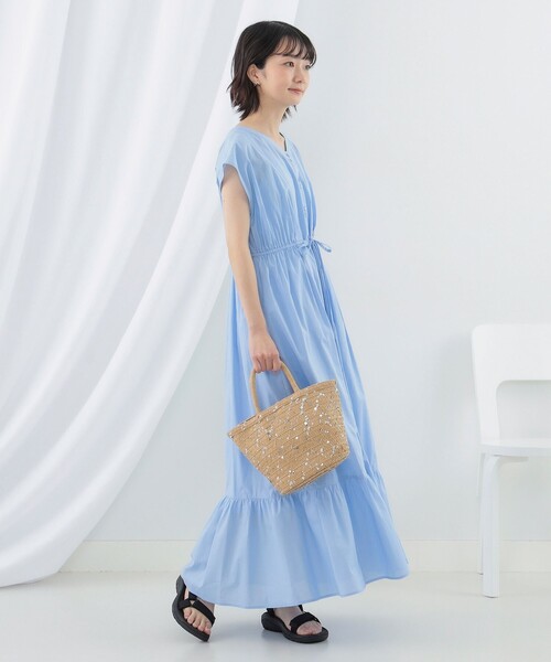 Ray BEAMS(レイビームス)の「Ray BEAMS / ティアード Vネック フレンチスリーブ ワンピース(ワンピース・レディース・ブラック/イエロー系その他2/ブルー系その他2・0/1)」の19枚目の写真