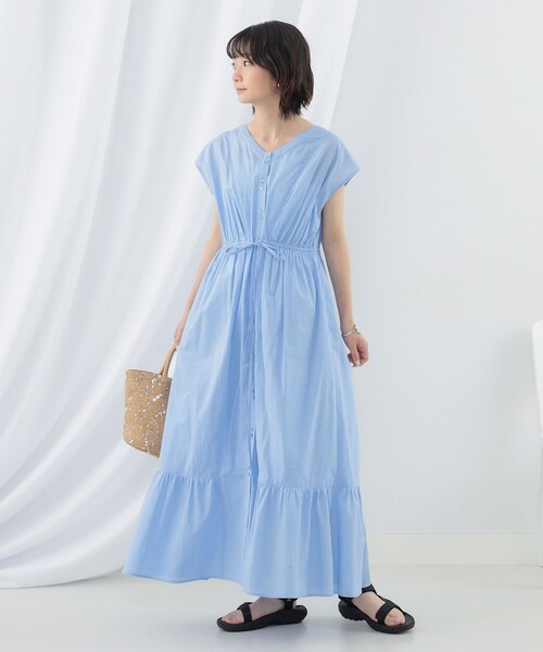 Ray BEAMS(レイビームス)の「Ray BEAMS / ティアード Vネック フレンチスリーブ ワンピース(ワンピース・レディース・ブラック/イエロー系その他2/ブルー系その他2・0/1)」の21枚目の写真