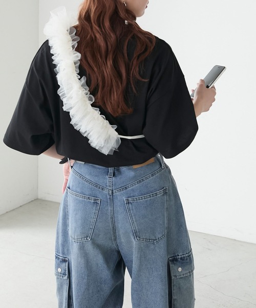 BONLECILL(ボンルシール)の「ショルダーチュールスマホストラップ(スマホグッズ・レディース・ブラック/オフホワイト/グレー・FREE)」の11枚目の写真