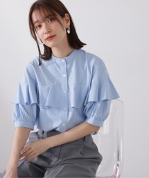 ◆◇バンドカラーラッフルブラウス