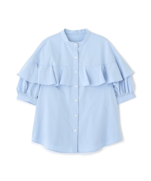 N.（N. Natural Beauty Basic）（エヌエヌナチュラルビューティーベーシック）の「◆◇バンドカラーラッフルブラウス（シャツ/ブラウス・レディース・オフホワイト/ブルー/オレンジ/グレー・MEDIUM）」の19枚目の写真