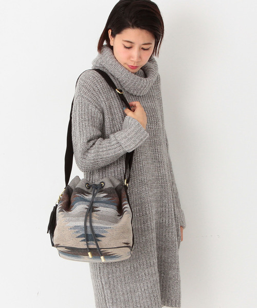 Another Edition（アナザーエディション）の「ネイティブ巾着ショルダー/AE NATIV ｷﾝﾁｬｸ◆（ショルダーバッグ・レディース・オフホワイト/ネイビー・フリー）」の11枚目の写真