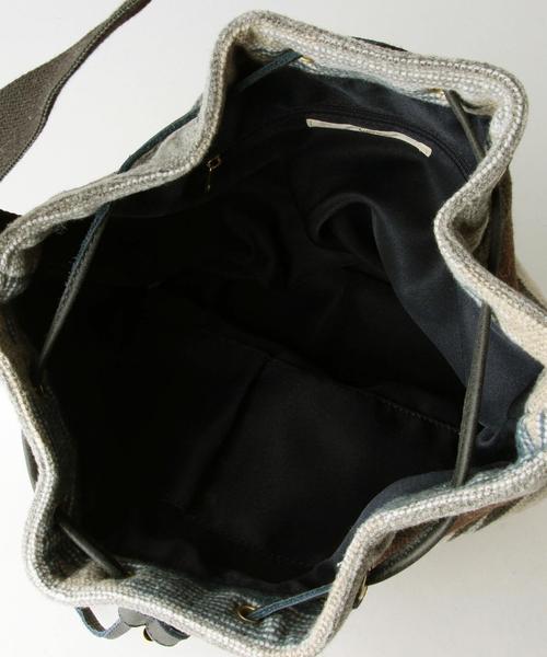 Another Edition（アナザーエディション）の「ネイティブ巾着ショルダー/AE NATIV ｷﾝﾁｬｸ◆（ショルダーバッグ・レディース・オフホワイト/ネイビー・フリー）」の14枚目の写真