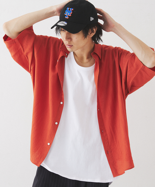 417 EDIFICE（フォーワンセブンエディフィス）の「ナイロンドレープ クレープシャツ（シャツ/ブラウス・メンズ・ブラック/ライトグレー/ネイビー/オレンジ・MEDIUM/LARGE）」の4枚目の写真