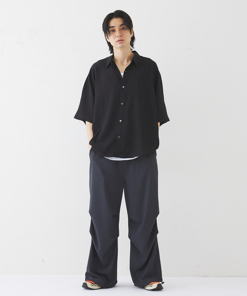 417 EDIFICE（フォーワンセブンエディフィス）の「ナイロンドレープ クレープシャツ（シャツ/ブラウス・メンズ・ブラック/ライトグレー/ネイビー/オレンジ・MEDIUM/LARGE）」の9枚目の写真