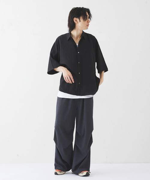 417 EDIFICE（フォーワンセブンエディフィス）の「ナイロンドレープ クレープシャツ（シャツ/ブラウス・メンズ・ブラック/ライトグレー/ネイビー/オレンジ・MEDIUM/LARGE）」の11枚目の写真