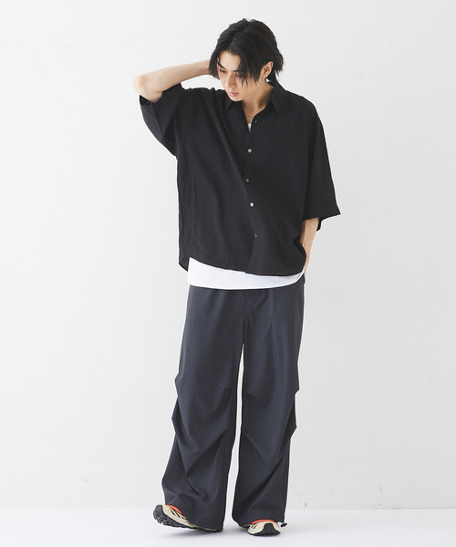 417 EDIFICE（フォーワンセブンエディフィス）の「ナイロンドレープ クレープシャツ（シャツ/ブラウス・メンズ・ブラック/ライトグレー/ネイビー/オレンジ・MEDIUM/LARGE）」の14枚目の写真