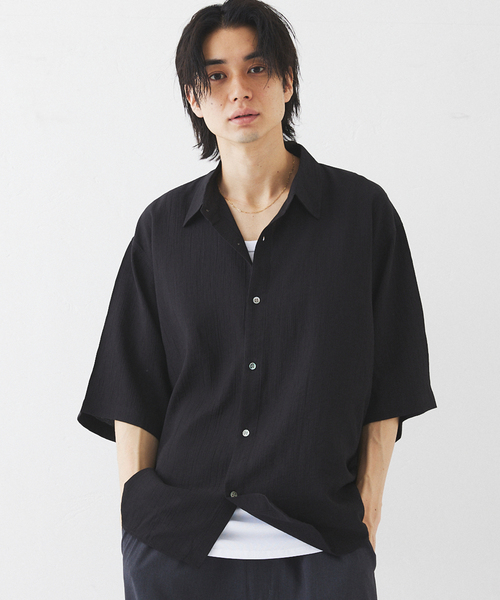 417 EDIFICE（フォーワンセブンエディフィス）の「ナイロンドレープ クレープシャツ（シャツ/ブラウス・メンズ・ブラック/ライトグレー/ネイビー/オレンジ・MEDIUM/LARGE）」の15枚目の写真