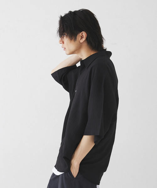 417 EDIFICE（フォーワンセブンエディフィス）の「ナイロンドレープ クレープシャツ（シャツ/ブラウス・メンズ・ブラック/ライトグレー/ネイビー/オレンジ・MEDIUM/LARGE）」の16枚目の写真