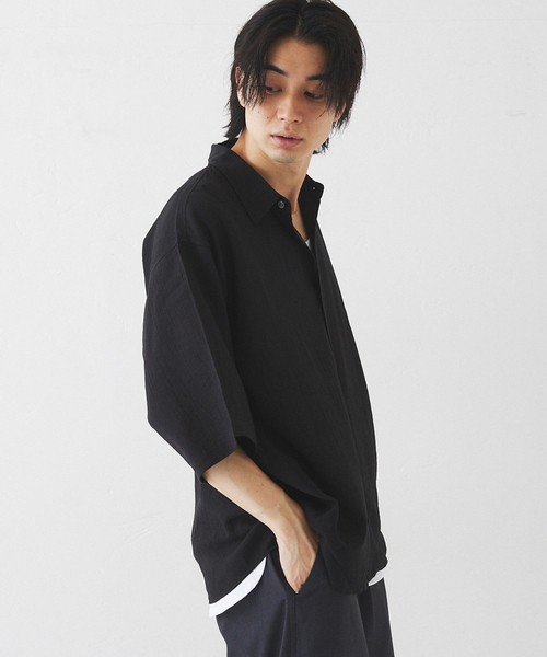 417 EDIFICE（フォーワンセブンエディフィス）の「ナイロンドレープ クレープシャツ（シャツ/ブラウス・メンズ・ブラック/ライトグレー/ネイビー/オレンジ・MEDIUM/LARGE）」の18枚目の写真