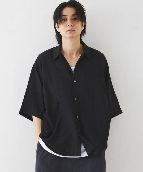 417 EDIFICE（フォーワンセブンエディフィス）の「ナイロンドレープ クレープシャツ（シャツ/ブラウス・メンズ・ブラック/ライトグレー/ネイビー/オレンジ・MEDIUM/LARGE）」の19枚目の写真